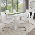 ID MARKET - Lot de 6 chaises MIA blanches pour salle à manger - vignette