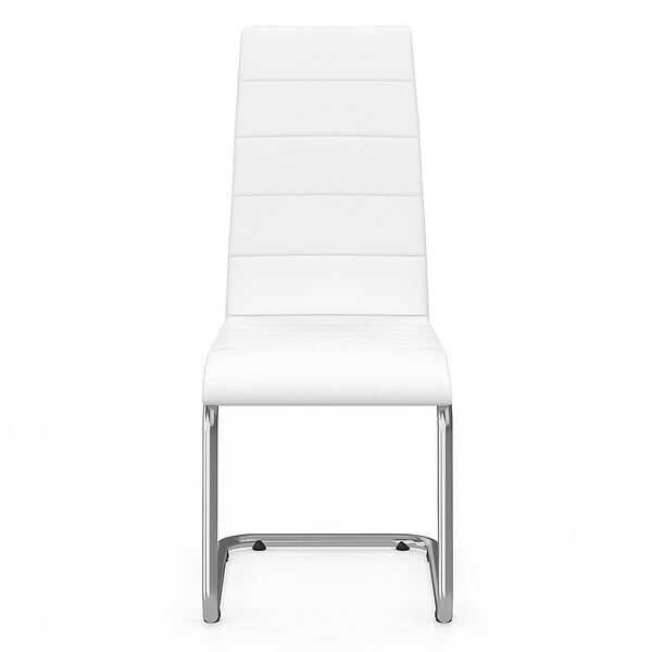 ID MARKET - Lot de 6 chaises MIA blanches pour salle à manger - large