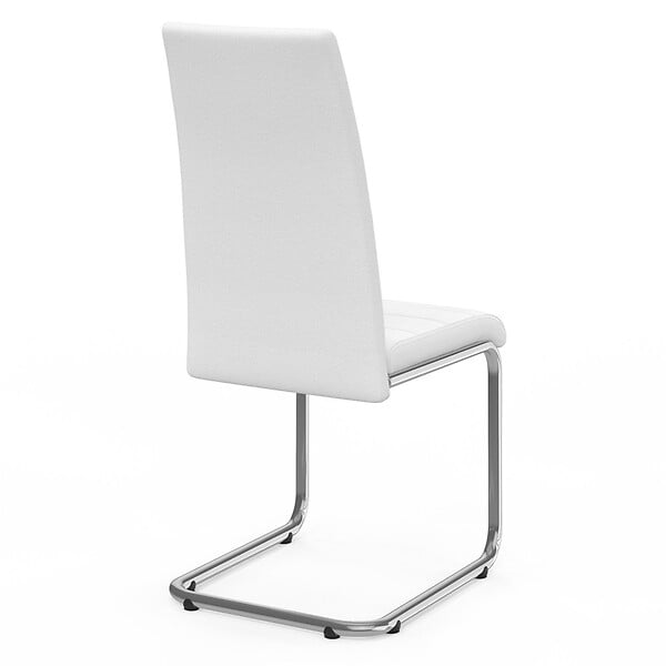 ID MARKET - Lot de 6 chaises MIA blanches pour salle à manger - large