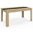ID MARKET - Table à manger rectangle GEORGIA 8 personnes imitation hêtre et noire 160 x 80 cm - vignette