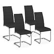 ID MARKET - Lot de 4 chaises MIA noires pour salle à manger - vignette