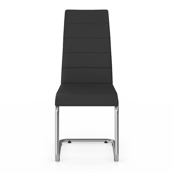 ID MARKET - Lot de 4 chaises MIA noires pour salle à manger - large