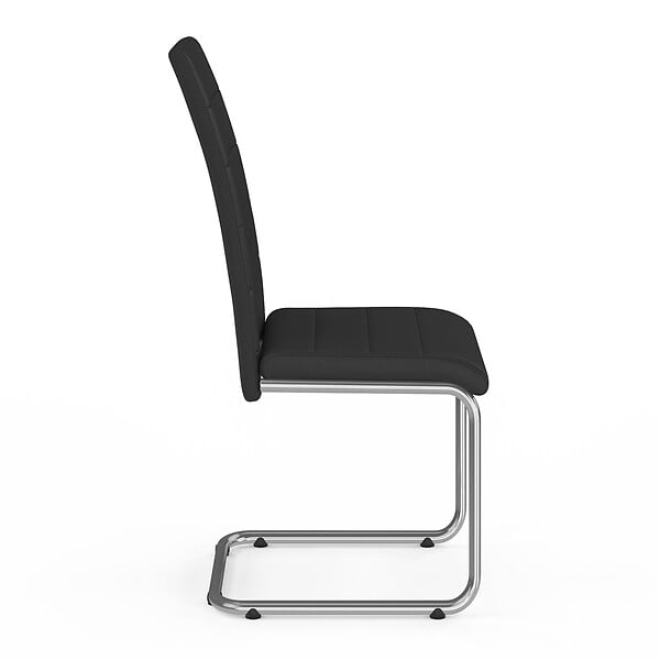 ID MARKET - Lot de 4 chaises MIA noires pour salle à manger - large