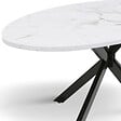 ID MARKET - Table à manger ovale ALIX 10 personnes pied araignée noir et plateau effet marbre blanc ALASKA 200 cm - vignette