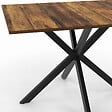 ID MARKET - Table à manger rectangle ALIX 6 personnes pied araignée noir et plateau bois foncé HAWKINS 110 cm - vignette