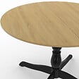 ID MARKET - Table à manger ronde MARIE 4-6 personnes bois façon hêtre et noir 110 cm - vignette