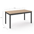 ID MARKET - Table à manger rectangle ISIS 8 personnes avec tiroir bois et noir 150 cm - vignette