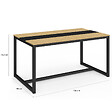ID MARKET - Table à manger rectangle DOVER 8 personnes bande centrale noire design industriel 150 cm - vignette