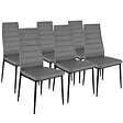 ID MARKET - Lot de 6 chaises ROMANE grises pour salle à manger - vignette