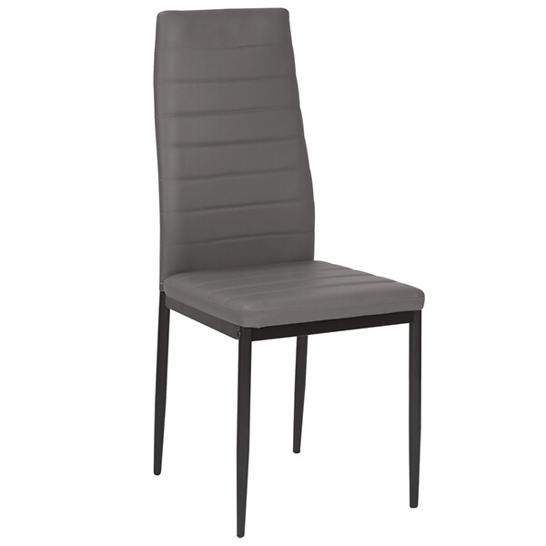 ID MARKET - Lot de 6 chaises ROMANE grises pour salle à manger - large