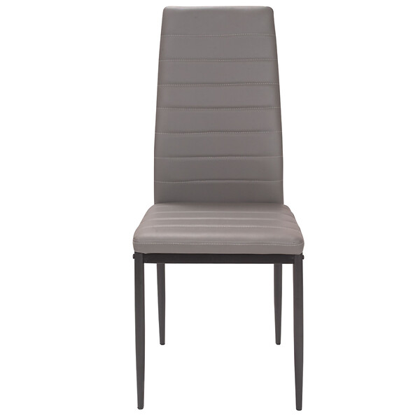 ID MARKET - Lot de 6 chaises ROMANE grises pour salle à manger - large