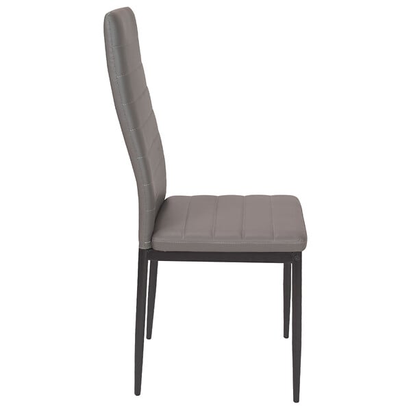 ID MARKET - Lot de 6 chaises ROMANE grises pour salle à manger - large