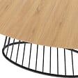 ID MARKET - Table à manger ovale YUNA 10 personnes plateau bois et pied filaire en métal noir 200 cm - vignette