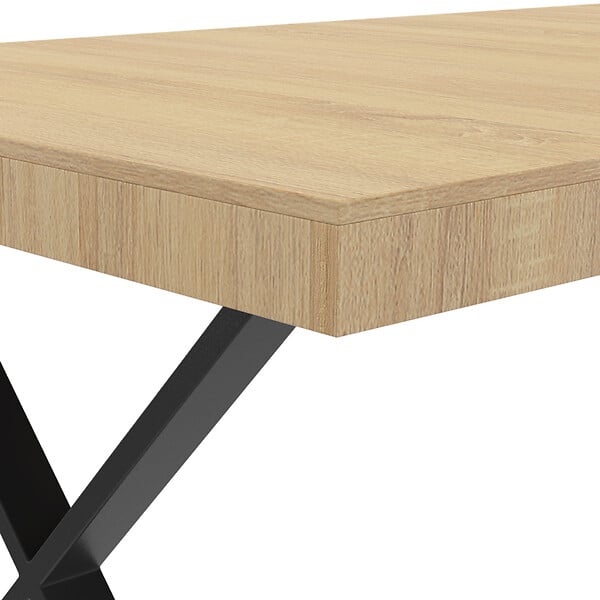 ID MARKET - Table à manger rectangle ALMA 6 personnes design industriel 160 cm - large