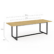 ID MARKET - Table à manger extensible rectangle DETROIT 8-12 personnes design industriel 200-250 cm - vignette