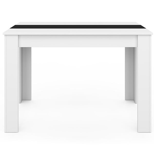 ID MARKET - Table à manger rectangle ROZY 4 personnes blanche et noire 110 cm - large