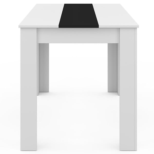 ID MARKET - Table à manger rectangle ROZY 4 personnes blanche et noire 110 cm - large