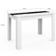 ID MARKET - Table à manger rectangle ROZY 4 personnes blanche et noire 110 cm - vignette