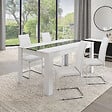 ID MARKET - Lot de 4 chaises MIA blanches pour salle à manger - vignette