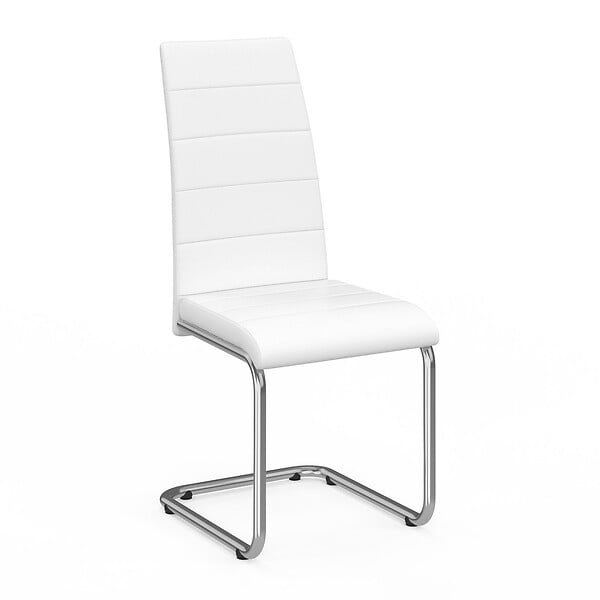 ID MARKET - Lot de 4 chaises MIA blanches pour salle à manger - large