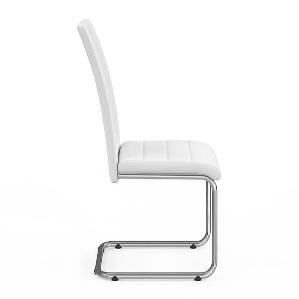 ID MARKET - Lot de 4 chaises MIA blanches pour salle à manger - large