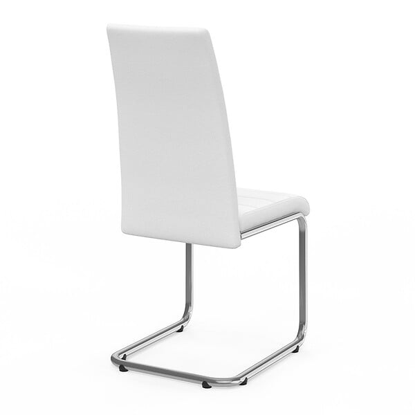 ID MARKET - Lot de 4 chaises MIA blanches pour salle à manger - large