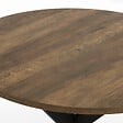 ID MARKET - Table à manger ronde ALIX 4 personnes pied araignée noir et plateau bois foncé HAWKINS 80 cm - vignette