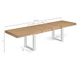 ID MARKET - Table à manger extensible rectangle PHOENIX 6-12 personnes bois et blanc 200-300 cm - vignette