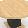 ID MARKET - Table à manger ronde EDEN 6 personnes bois et noir 110 cm - vignette