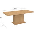 ID MARKET - Table à manger extensible rectangle JULIETTE 6-10 personnes pied central effet lattes avec rangement 160-200 cm - vignette