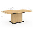 ID MARKET - Table à manger extensible rectangle EDEN 6-10 personnes bois et socle noir 160-200 cm - vignette