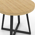 ID MARKET - Table à manger fixe ronde SELMA 4 personnes bois et noir 80 cm - vignette