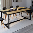 ID MARKET - Table à manger rectangle DOVER 8 personnes bande centrale noire design industriel 180 cm - vignette