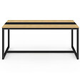 ID MARKET - Table à manger rectangle DOVER 8 personnes bande centrale noire design industriel 180 cm - vignette