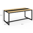 ID MARKET - Table à manger rectangle DOVER 8 personnes bande centrale noire design industriel 180 cm - vignette