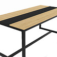 ID MARKET - Table à manger rectangle DOVER 8 personnes bande centrale noire design industriel 180 cm - vignette