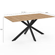 ID MARKET - Table à manger extensible rectangle ALIX 4-8 personnes pied araignée bois et noir 120 - 160 cm - vignette