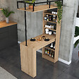 HABITAT ET JARDIN - Table de repas avec étagères en bois "Jacob" - 120 x 56 x 199 cm - Marron - vignette
