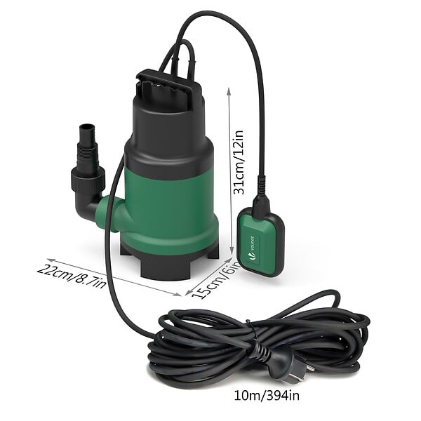 VOUNOT - Pompe evacuation pour eaux chargees 14000L/h profondeur 7m - large