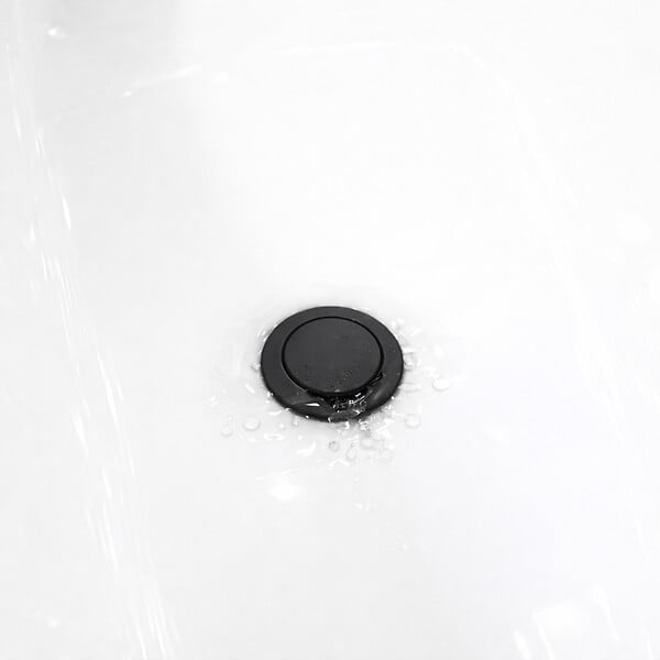 ALLIBERT - Vidage de Baignoire 50 mm Finition Noir Mat avec Trop-plein - large