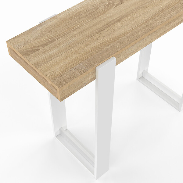 ID MARKET - Console PHOENIX bois et blanc - large
