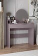 HABITAT ET JARDIN - Coiffeuse avec miroir en bois "Harmony Mini Round" - 90 x 40 x 133 cm - Violet - vignette