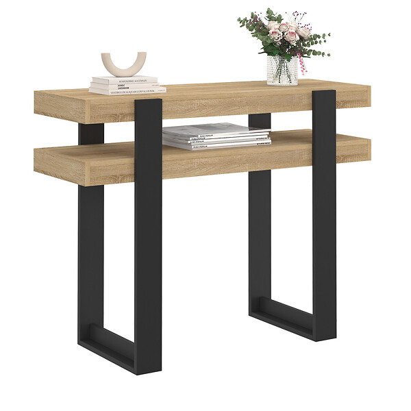 ID MARKET - Console double PHOENIX bois et noir - large