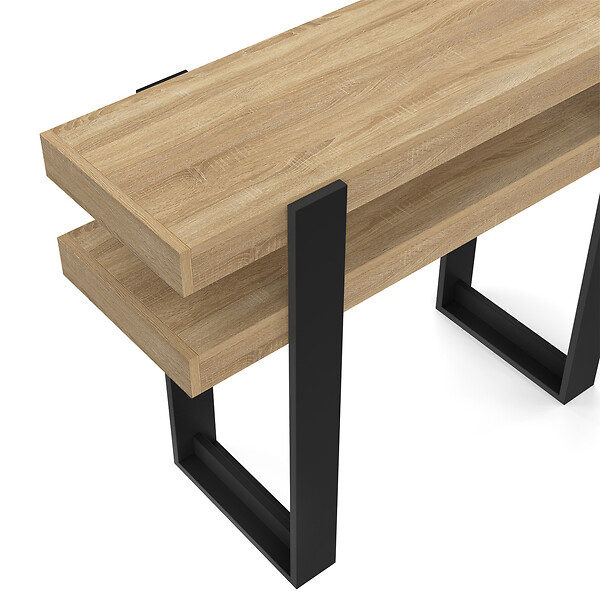 ID MARKET - Console double PHOENIX bois et noir - large