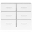 ID MARKET - Commode 6 tiroirs en tissu UPPAH 80 cm meuble de rangement bois blanc - vignette
