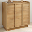 ID MARKET - Commode ROSIE 3 tiroirs 80 cm façon hêtre design minimaliste - vignette