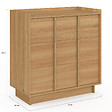 ID MARKET - Commode ROSIE 3 tiroirs 80 cm façon hêtre design minimaliste - vignette