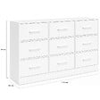 ID MARKET - Commode 9 tiroirs en tissu UPPAH 113 cm meuble de rangement bois blanc - vignette