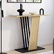 ID MARKET - Console VICKY plateau bois et pied croisé noir - vignette