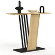 ID MARKET - Console VICKY plateau bois et pied croisé noir - vignette